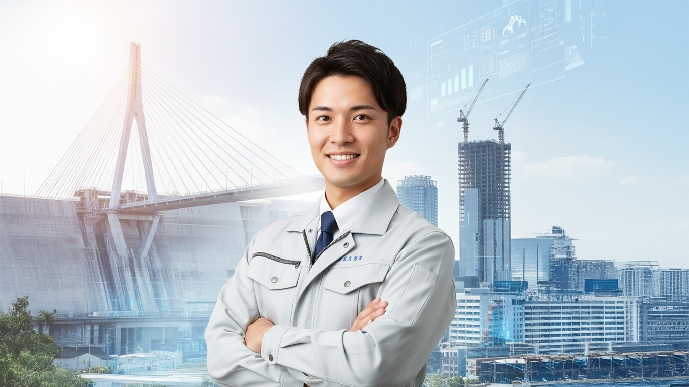 自身のキャリアを分析し未来が明るいことを確信した施工管理の男性