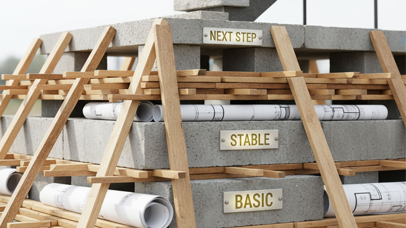 建築関連の資格の土台を表すコンクリート