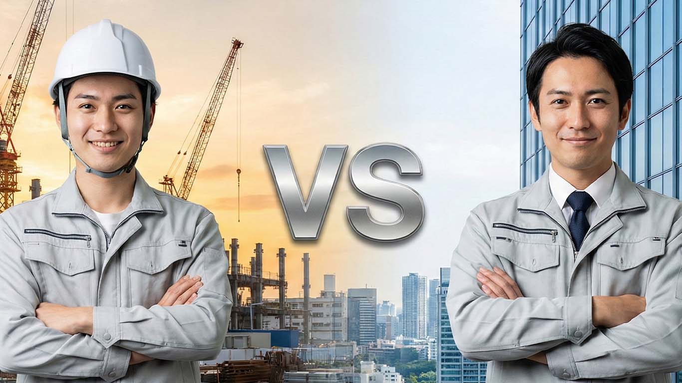 施工管理技士と発注者側で見る視点が異なることを示唆する画像