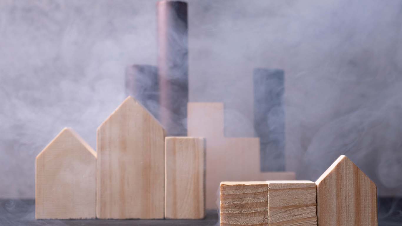 CO₂あふれる建築を示唆した画像